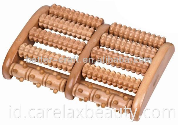 5row pijat kaki kayu untuk kaki roller kayu